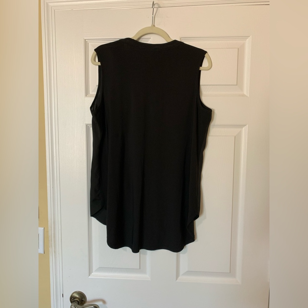 Perseption Concept Black Zip-Front Sleeveless Blo… - image 2